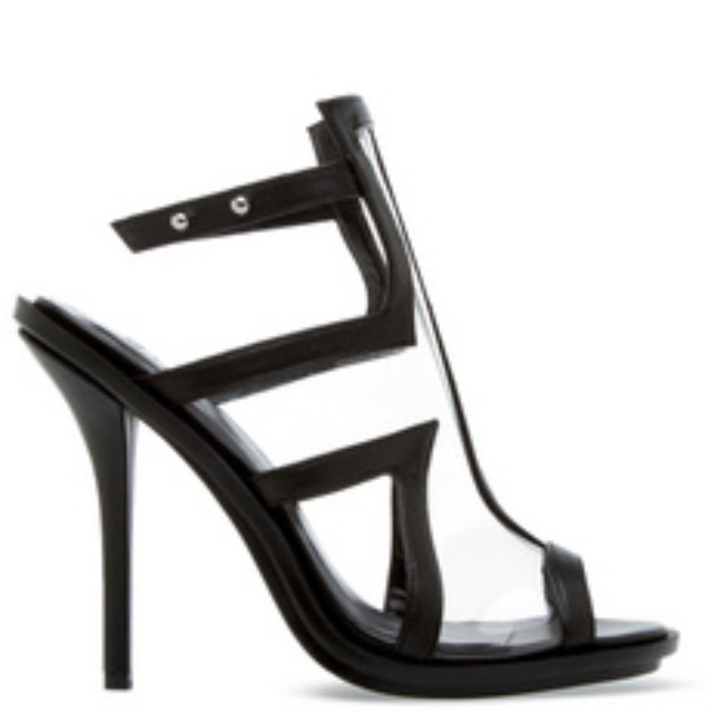Shoedazzle Tanika Heel Sandal NIB 7.5 Blk